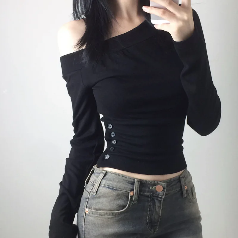 Y2K Vintage Pleated Button T-S - Shirts recension och pris
