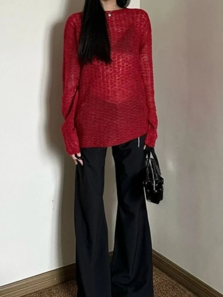Y2K See-Through Knitted Women' - Shirts recension och pris